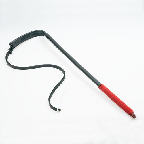 Frusta, 50 cm, rivestita in pelle e colpo di frusta in pelle